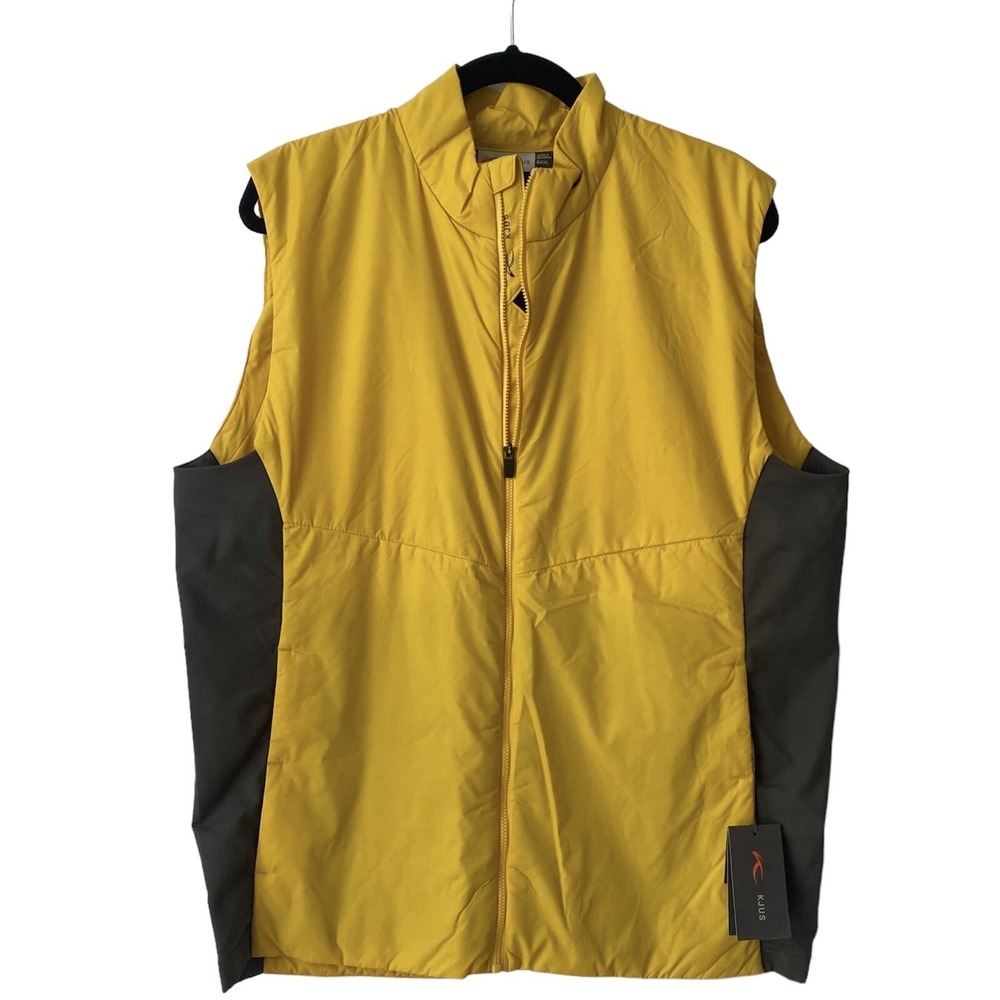 KJUS Vest Mens 54 XL Yellow Grey MG40-L05 Radiation Full Zip Insulated New